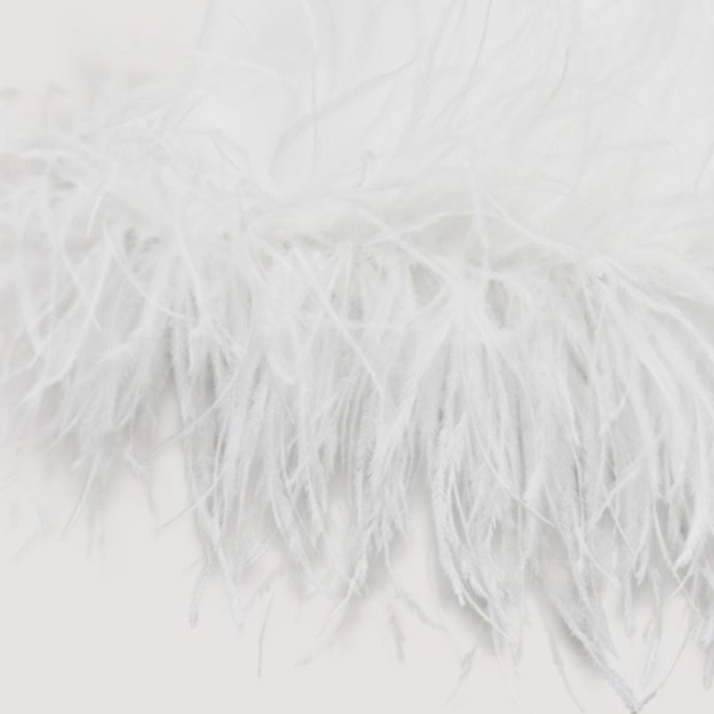 zara NWT white feathered tank top blouse stretch 4772/104 197 size small - Picture 11 of 12